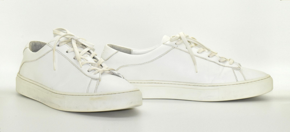 A8 Auth KOIO Mens Capri Triple White Leather Lace Up Sneaker Shoes Size 10M